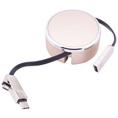 Перехідник LDNIO LC90C OTG USB to MicroUsb / Type - C (Combo) 1m (Чорно - золотий)