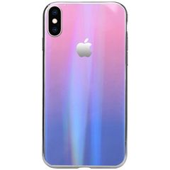 Чохол Epik Gradient Aurora з логотипом для Apple iPhone X / XS Рожевий / Бузковий