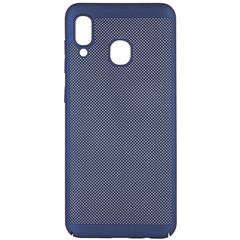 Ультратонкий дихаючий чохол Epik Grid case для Samsung Galaxy A20 / A30 Темно-синій