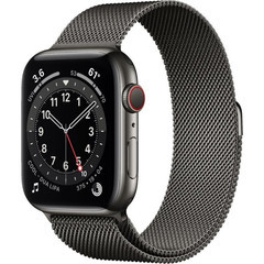 Смарт-годинник Apple Watch Series 6 GPS + Cellular 44mm Graphite Stainless Steel Case w. Graphite Milanese L. (M07R3)