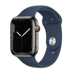 Смарт-годинник Apple Watch Series 7 GPS + Cellular 45mm Graphite S. Steel Case w. Abyss Blue S. Band (MKJH3/MKL23)