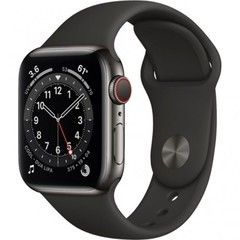 Apple Watch Series 6 GPS + Cellular 40mm Graphite Stainless Steel Case w. Black Sport B. (M02Y3) / M06X3