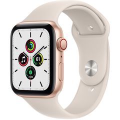 Apple Watch SE GPS + Cellular 44mm Gold Aluminum Case with Starlight Sport Band (MKRP3/MKT13)