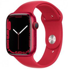 Apple Watch Series 7 GPS + Cellular 45mm (PRODUCT) RED Aluminum Case with (PRODUCT) RED Sport Band (MKM83)