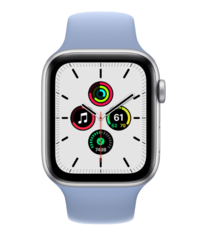 Смарт-годинник Apple Watch Series SE 44mm Silver Aluminum Case with Blue Fog Sport Band (MKQF3)