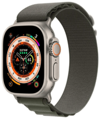 Смарт-годинник Apple Watch Ultra GPS + Cellular 49mm Titanium Case with Green Alpine Loop - Small (MNHC3/MNHJ3)